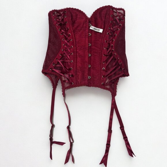 Adore Me Red Lace Corset Bustier Top Women’s Sexy Lingerie - Picture 1 of 5